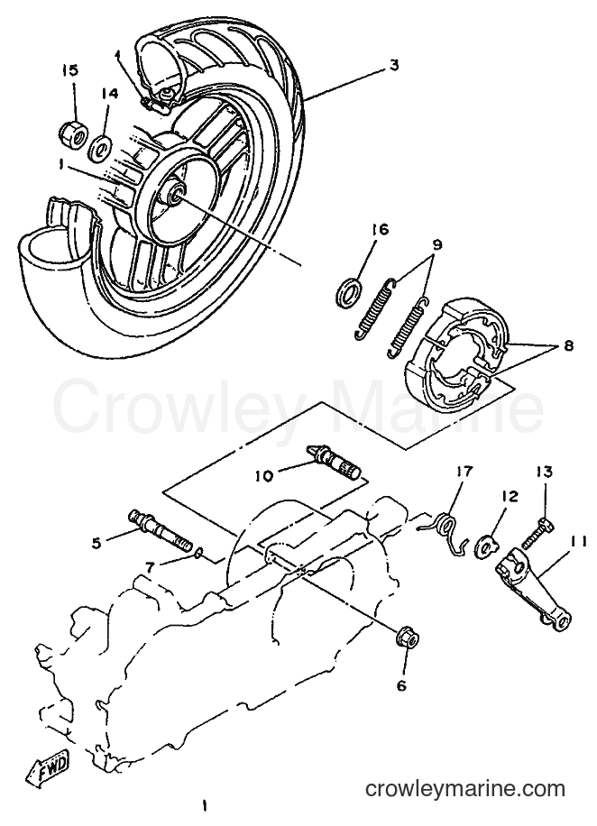 1995 Scooter YM50 - YM50 (4RC1) [999] - REAR WHEEL