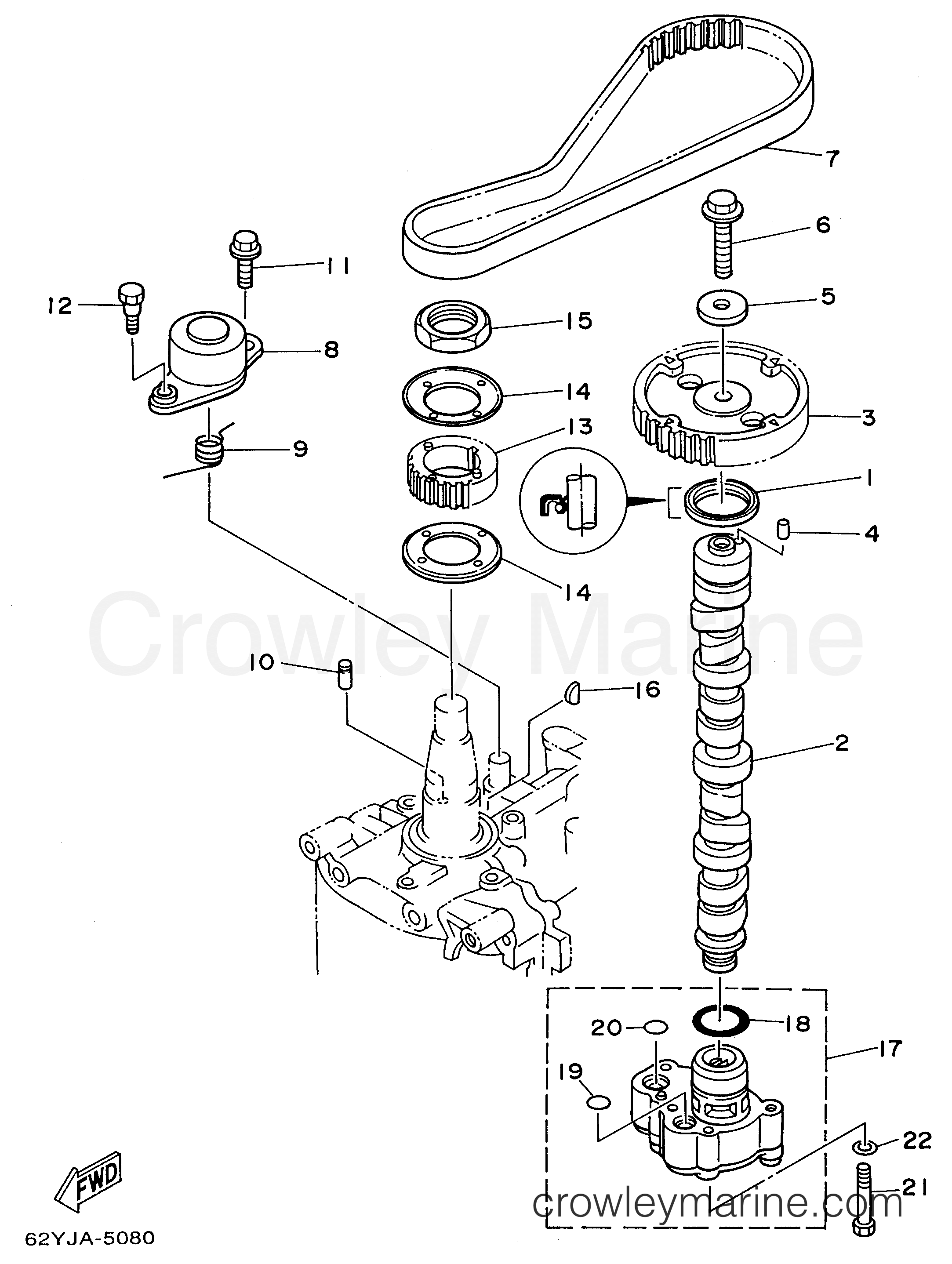 OIL PUMP 1998 Yamaha Outboard 50hp F50TLRW Crowley Marine