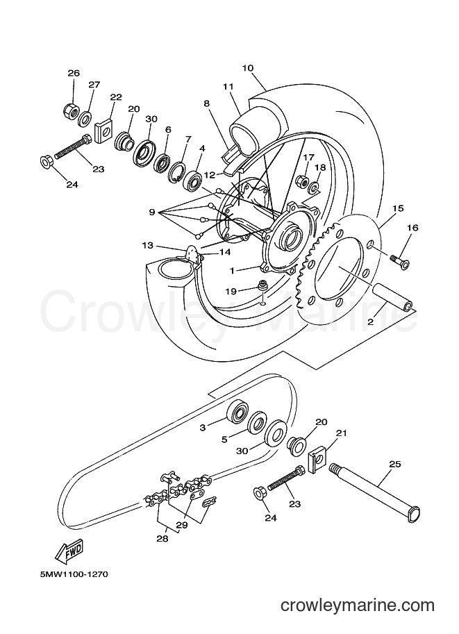 Yamaha Motors YZ250 (5MW1) [020] - REAR WHEEL