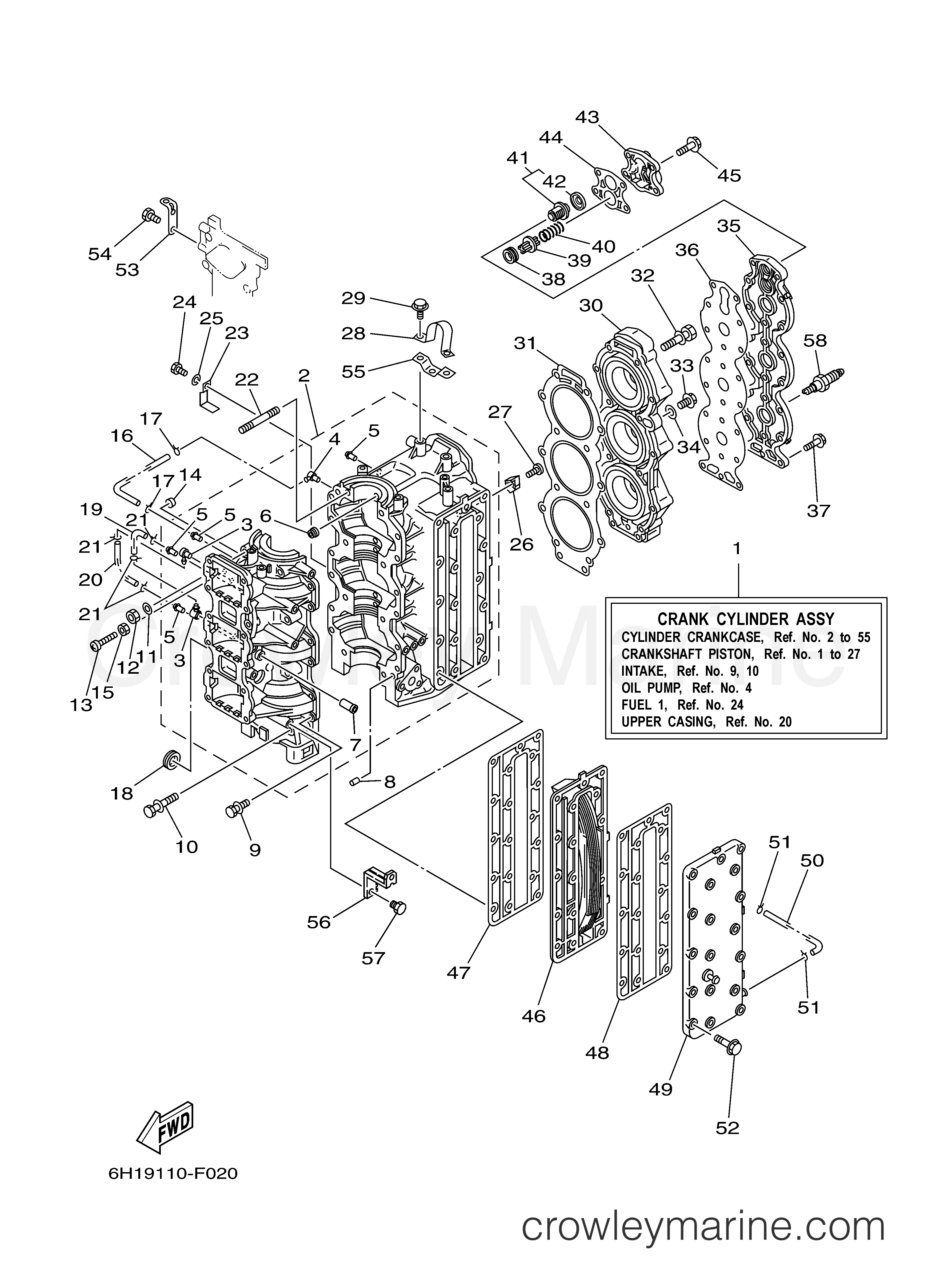 Yamaha Motors 90TLR - CYLINDER CRANKCASE