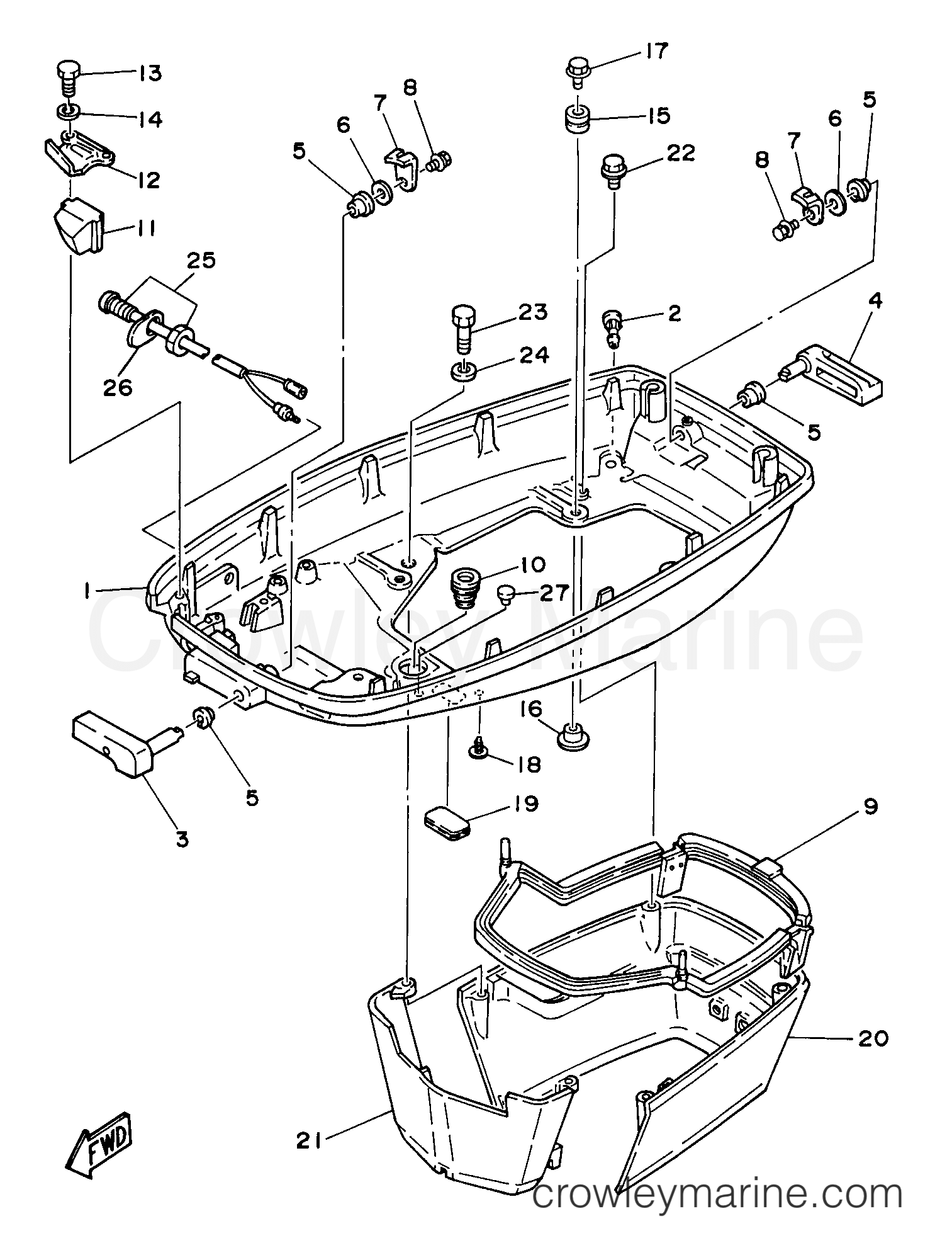 Yamaha Motors E75MLHV - BOTTOM COWLING