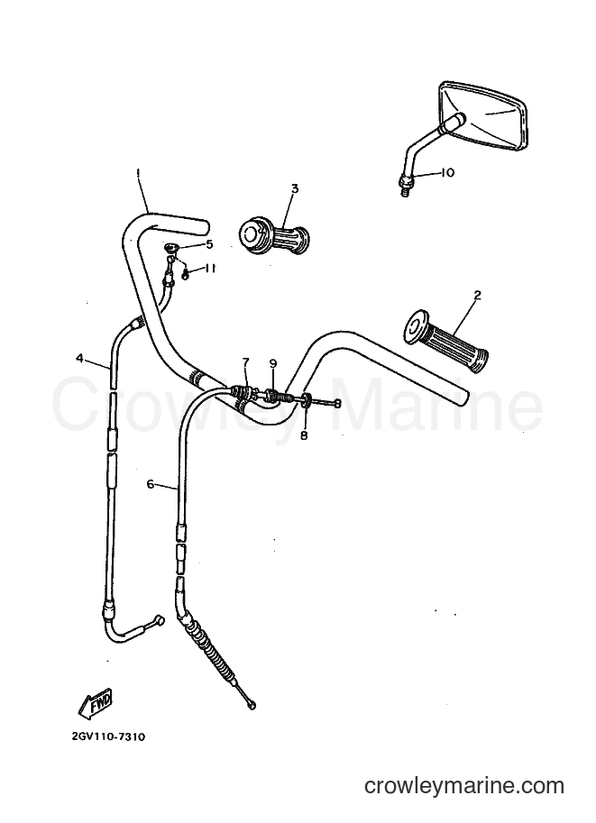1988 Cruiser XV535U - XV535U (2JV0) [010] - STEERING HANDLE & CABLE