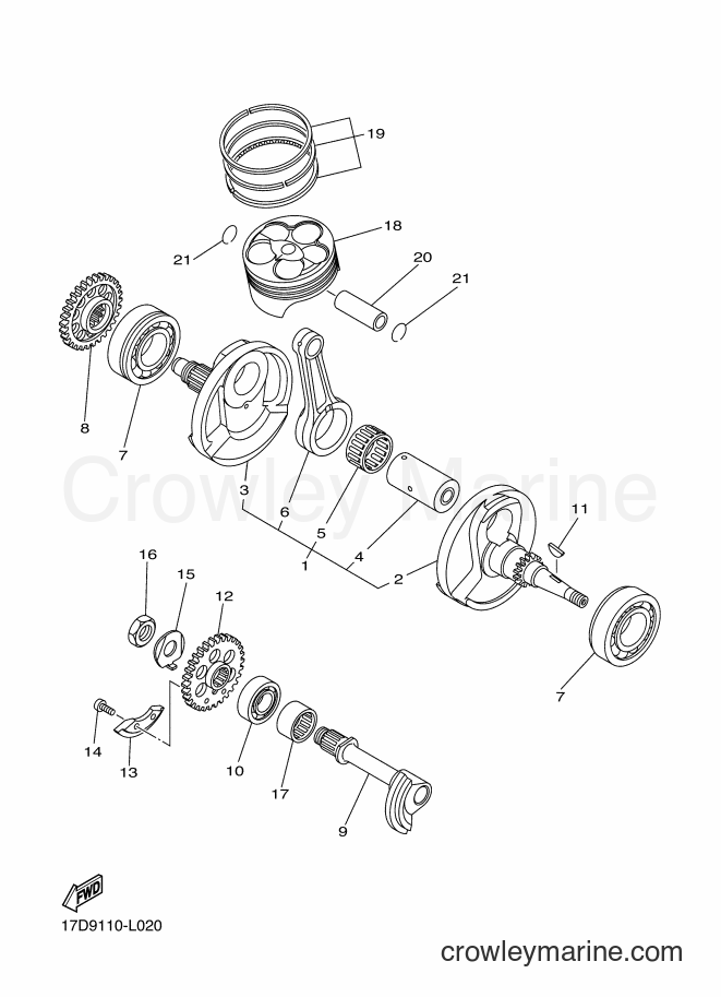 2012 Dirt Bike YZ250F - YZ250F (17D9) [020] - CRANKSHAFT & PISTON