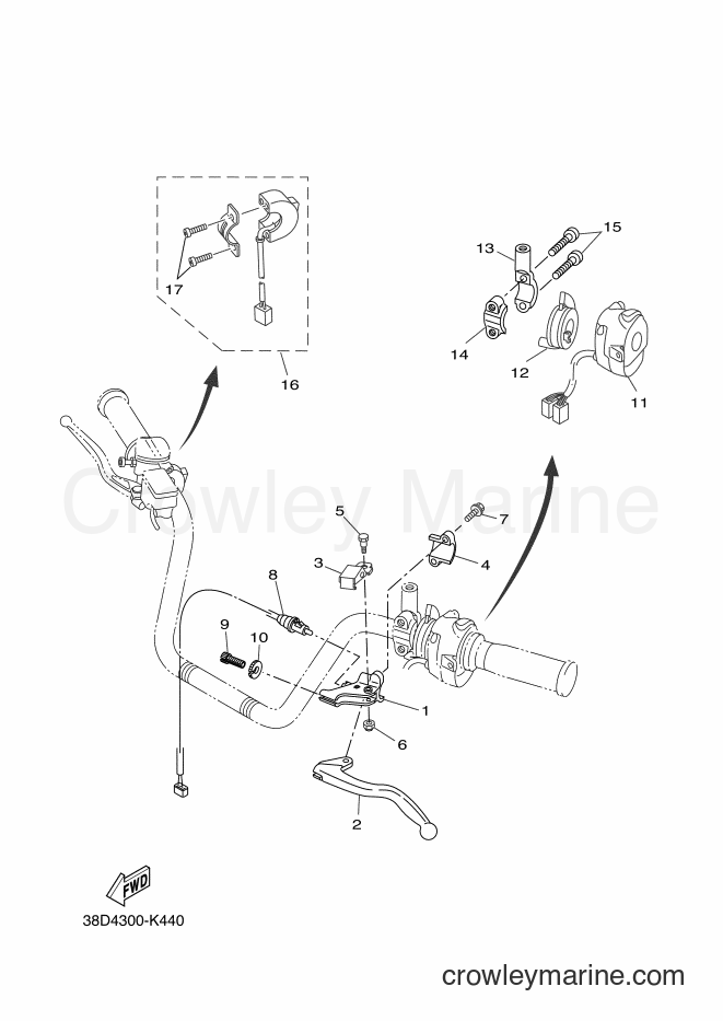 Yamaha Motors YFM350A (38D4) [030] - HANDLE SWITCH & LEVER