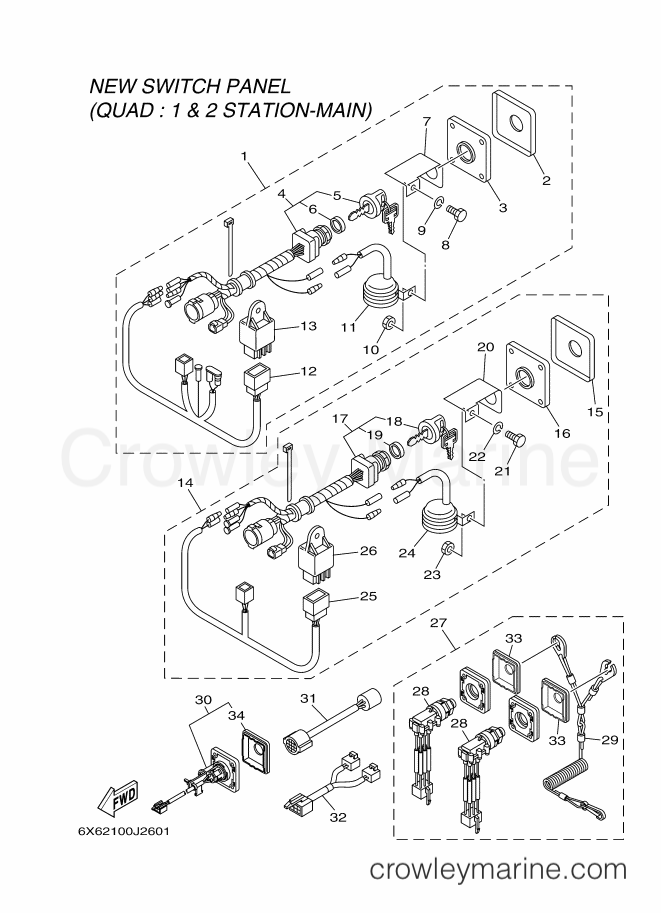 Yamaha Motors COMMAND LINK PLUS (6Y91) [020] - SWITCH & PANEL 12 (QUAD)