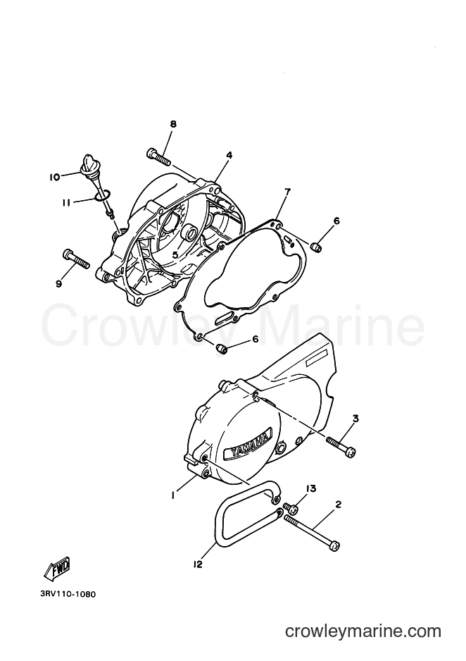 2000 Dirt Bike PW80 - PW80 (4BCA) [020] - CRANKCASE COVER 1