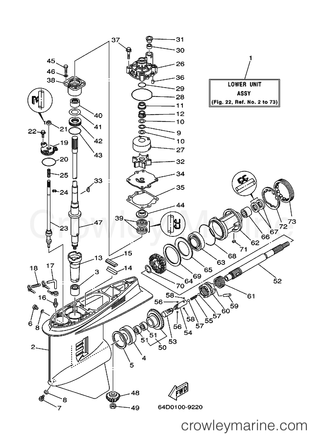 Yamaha Motors L150F (64G) [010] - LOWER CASING & DRIVE 1