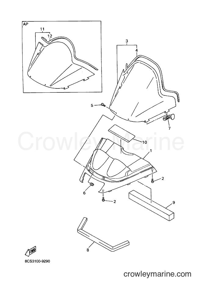 1999 Snowmobile VX600LT - VX600LT (8CS3) [010] - WINDSHIELD