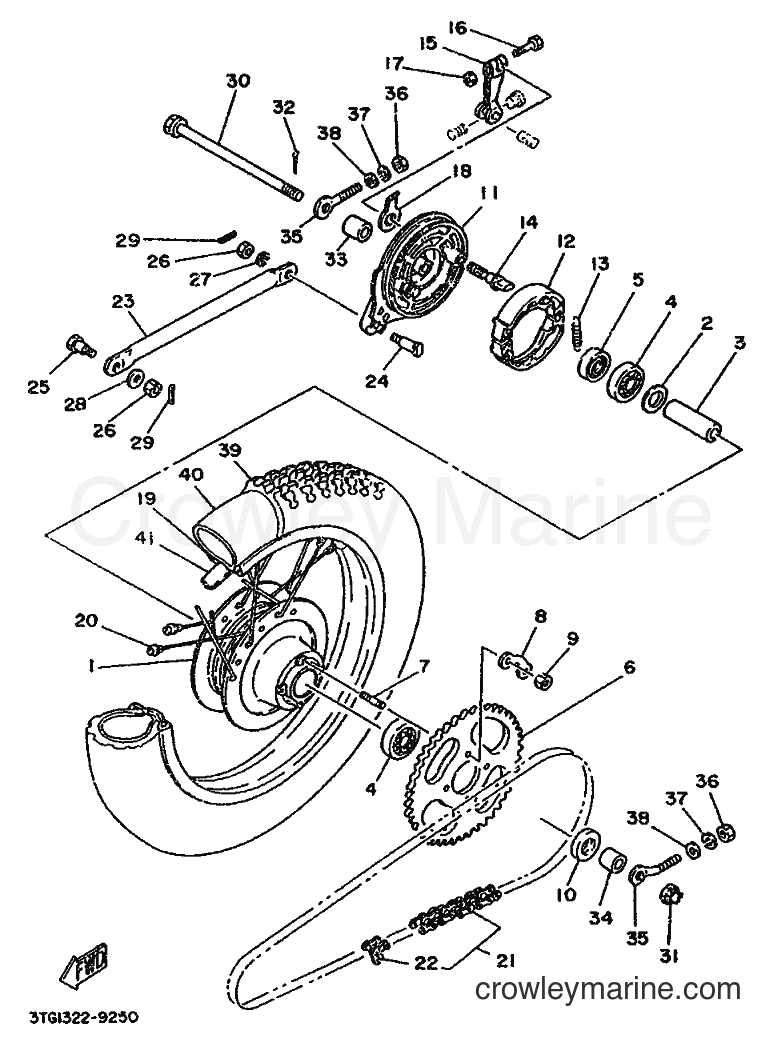 1992 Scooter DT50M - DT50M (4ET1) [999] - REAR WHEEL