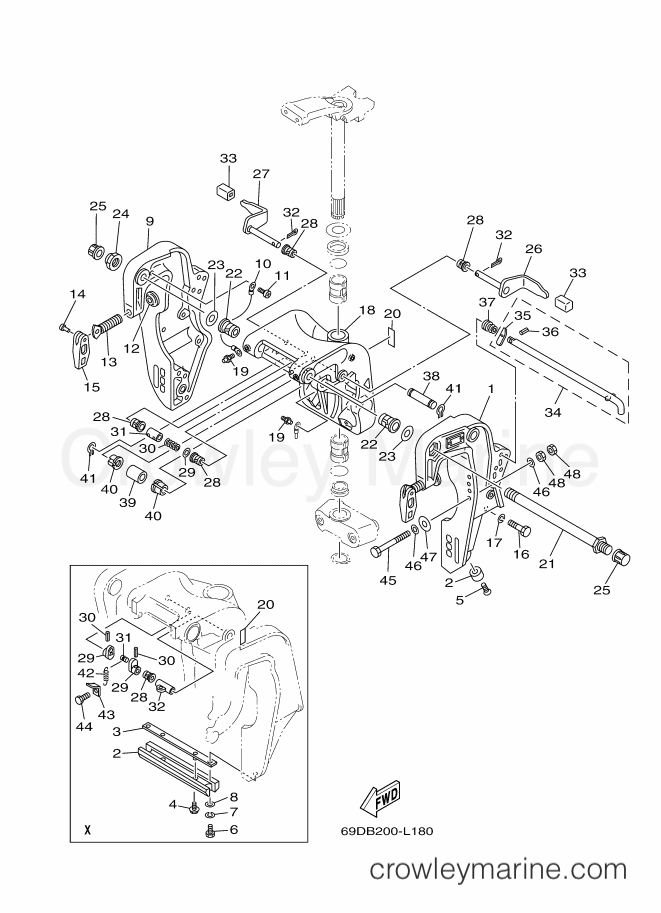 Yamaha Motors E60HWHDL (69DB) [140] - BRACKET 1