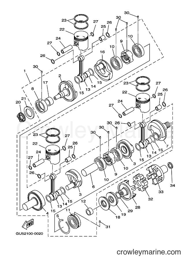Yamaha Motors SV1200AY (F1D2) [010] - CRANKSHAFT & PISTON