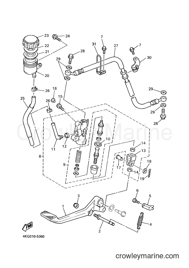 2000 Street Bike XJR1300SP - XJR1300SP (5EAE) [060] - REAR MASTER CYLINDER