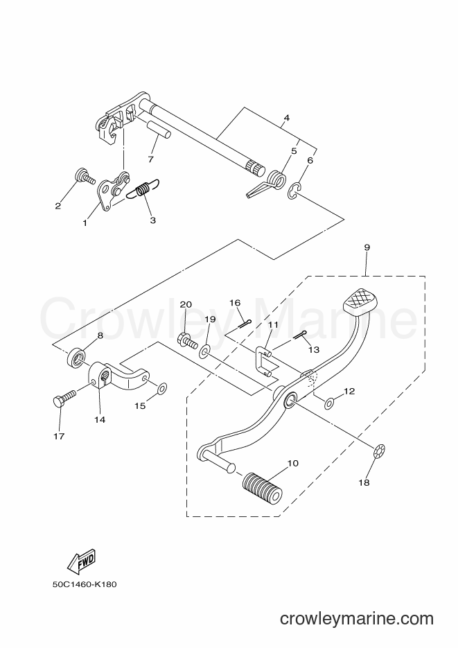 2012 Scooter T135HC - T135HC (50C2) [010] - SHIFT SHAFT