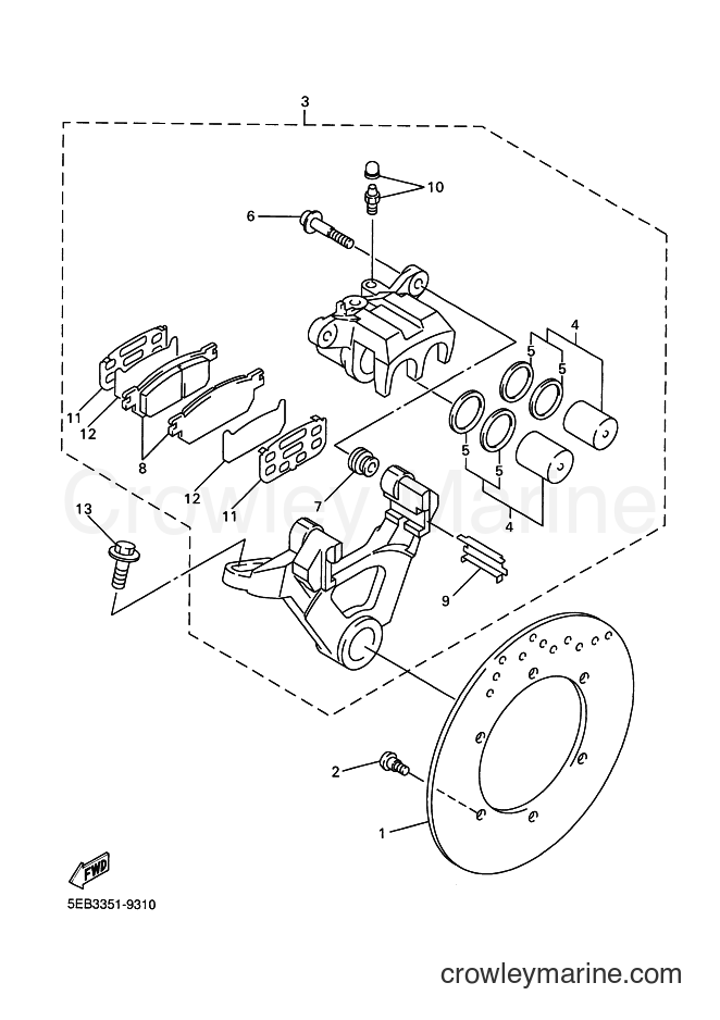 2000 Sport Bike YZF-R6 - YZF-R6 (5EB5) [070] - REAR BRAKE CALIPER