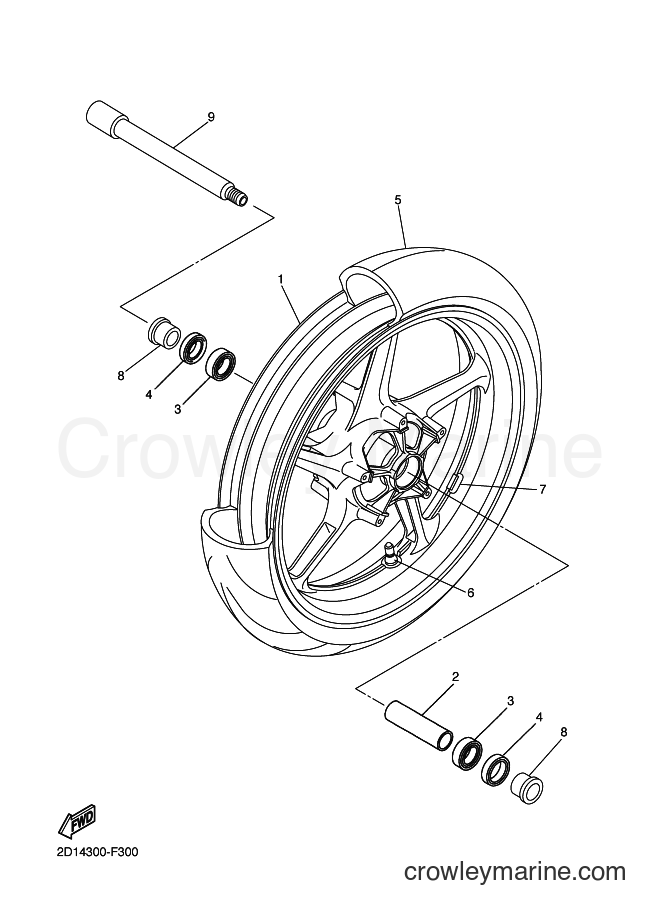 2010 Street Bike FZ1-N - FZ1-N (2D1U) [040] - FRONT WHEEL