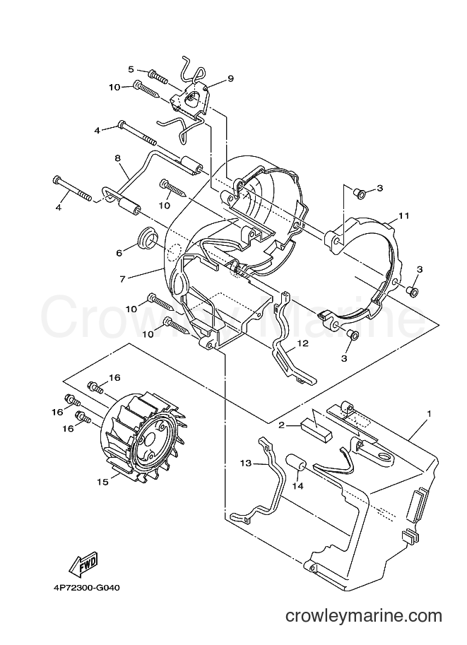 2014 Scooter XC125E - XC125E (4P7A) [050] - AIR SHROUD & FAN