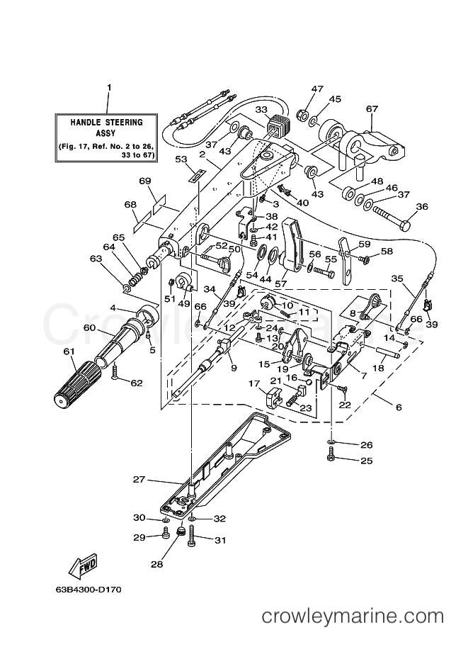 Yamaha Motors 40VEOL (63C4) [110] - STEERING