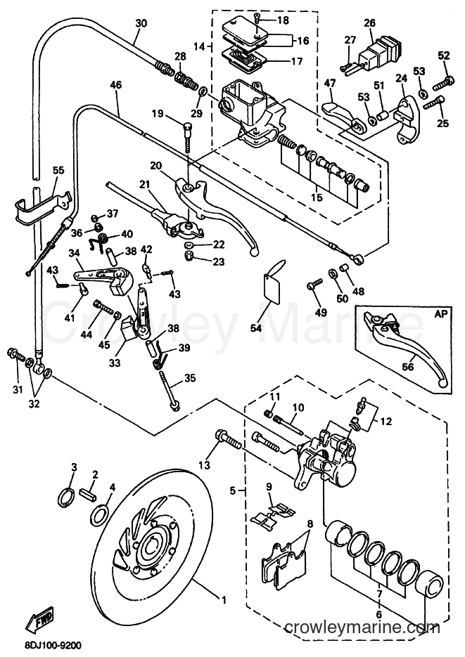 2000 Snowmobile PZ500 - PZ500 (8DJ2) [030] - BRAKE