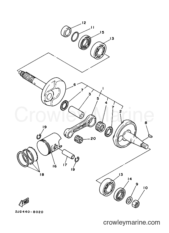 1997 Scooter V110 - V110 (4VM1) [999] - CRANKSHAFT & PISTON