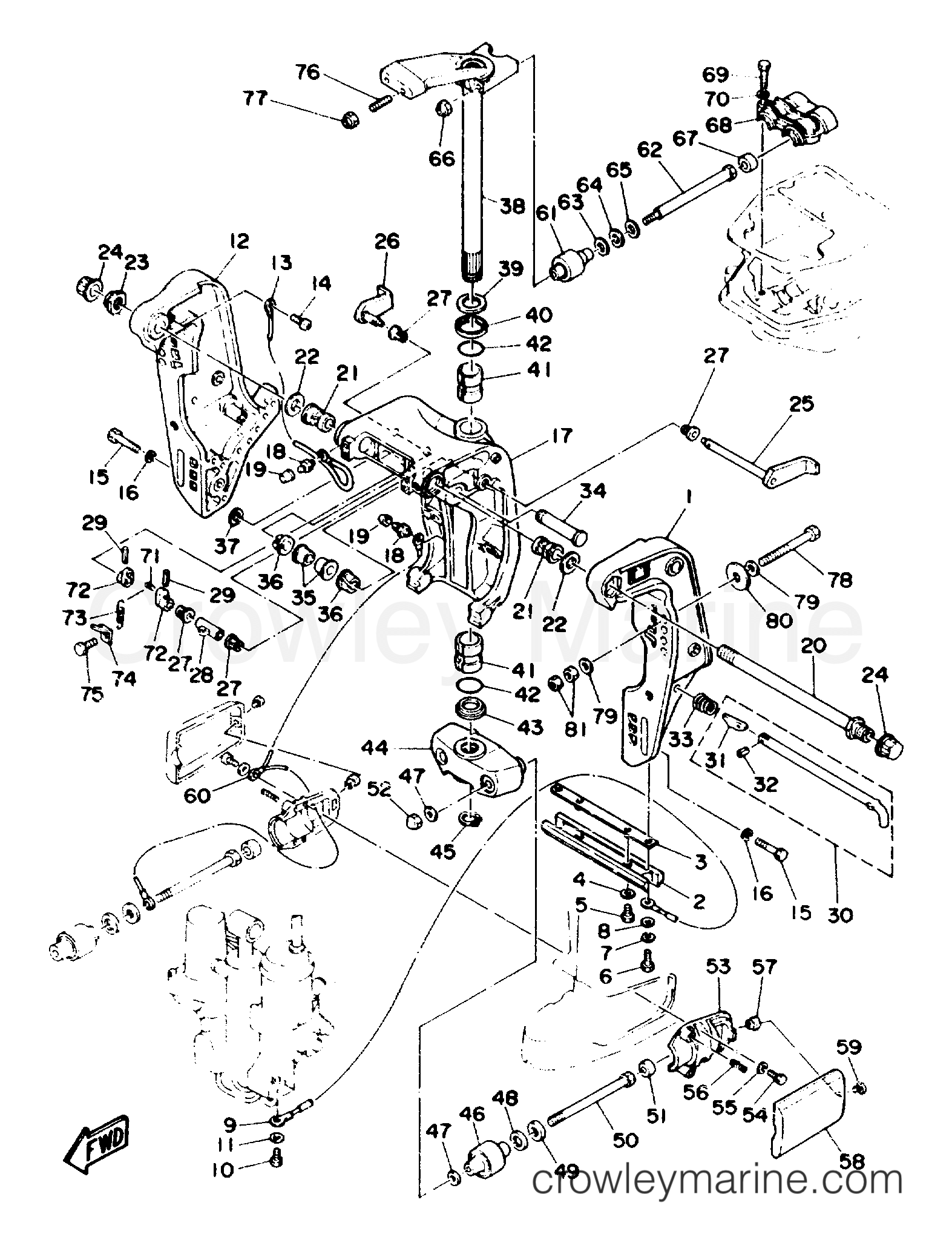 Yamaha Motors P60TLHR - BRACKET 1