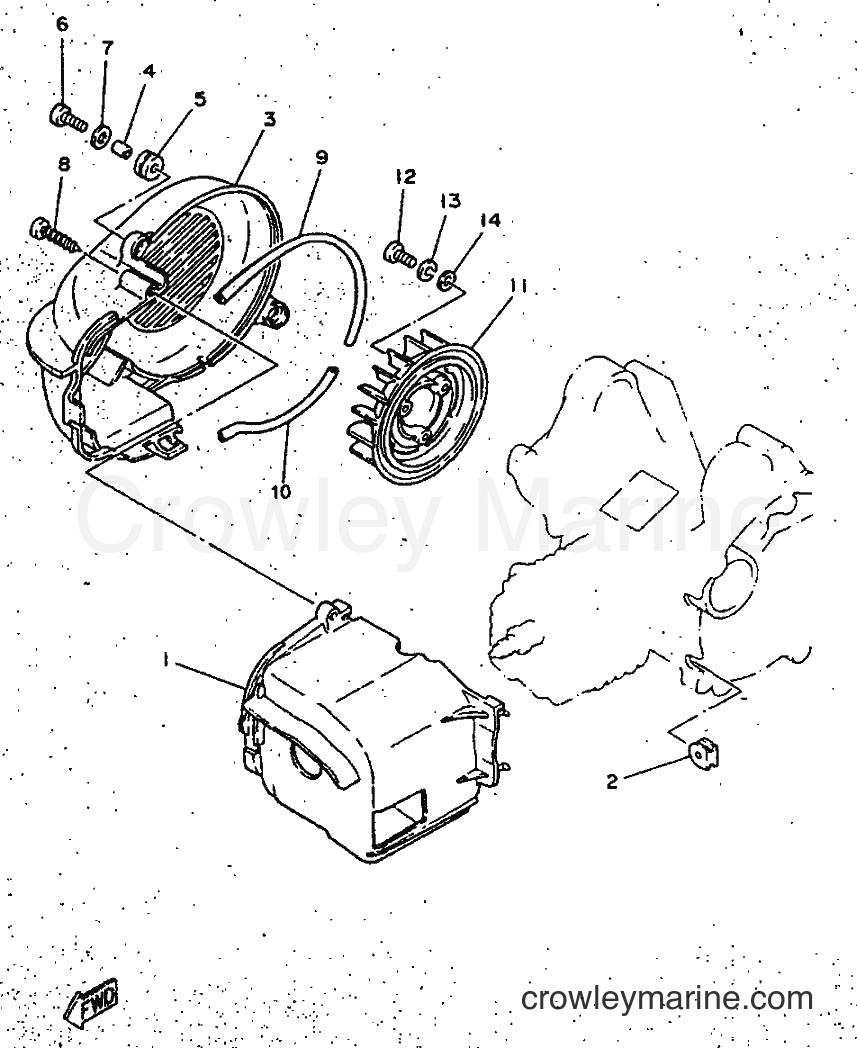 1998 Scooter YN50 - YN50 (5BW1) [010] - AIR SHROUD & FAN