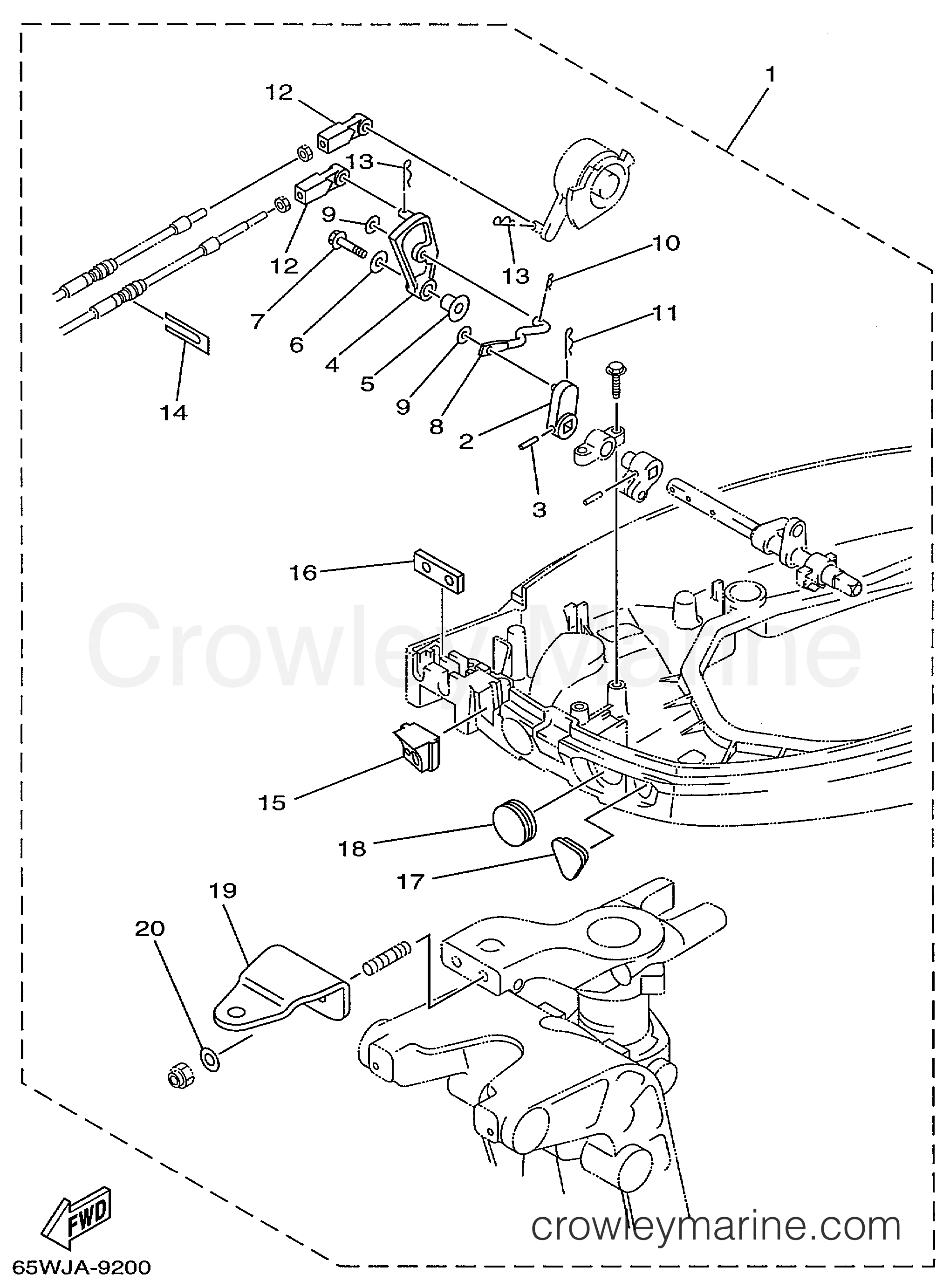 Yamaha Motors F25ELHX - REMOTE CONTROL ATTACHMENT MH EH