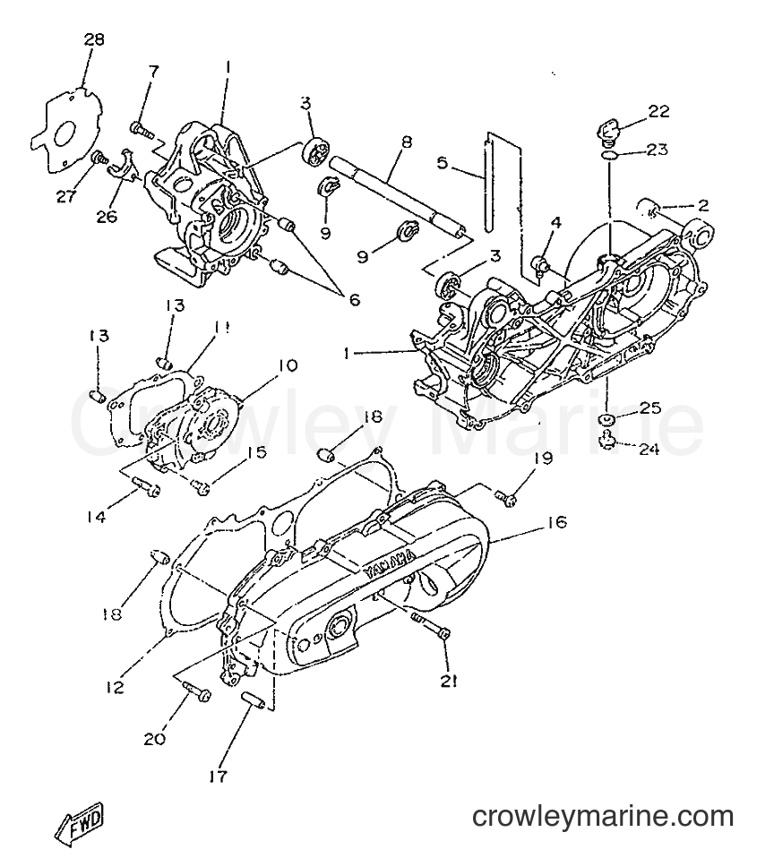 1996 Scooter YA50M - YA50M (5AK1) [999] - CRANKCASE