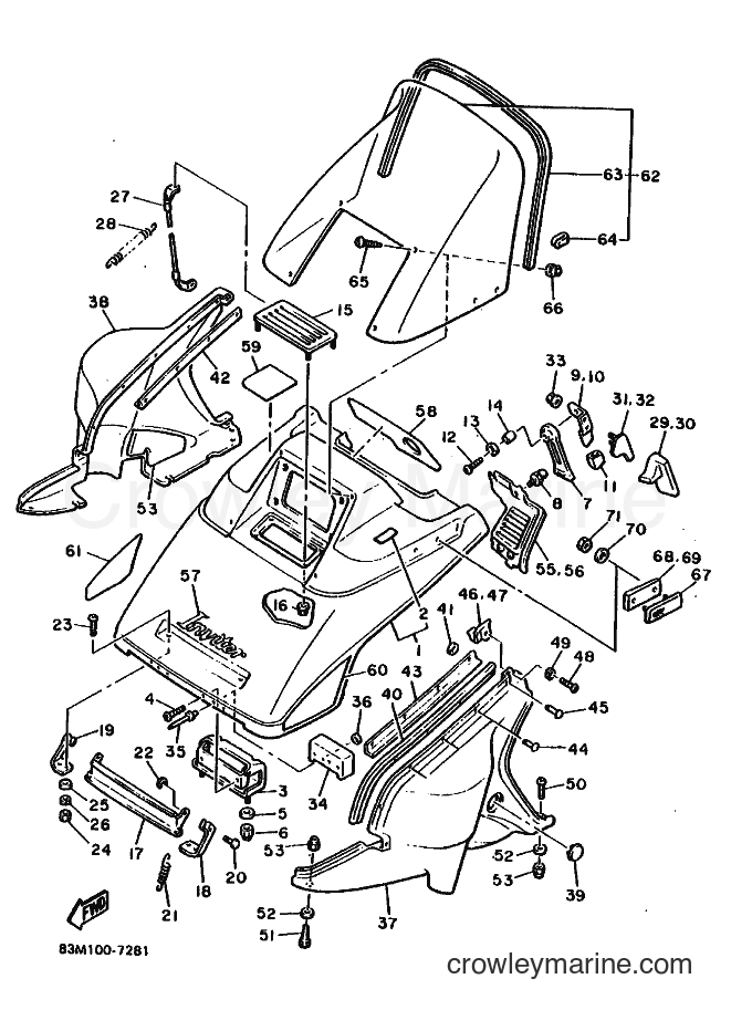 1988 Snowmobile CF300AS8 - CF300AS8 (83U0) [020] - SHROUD & WINDSHIELD