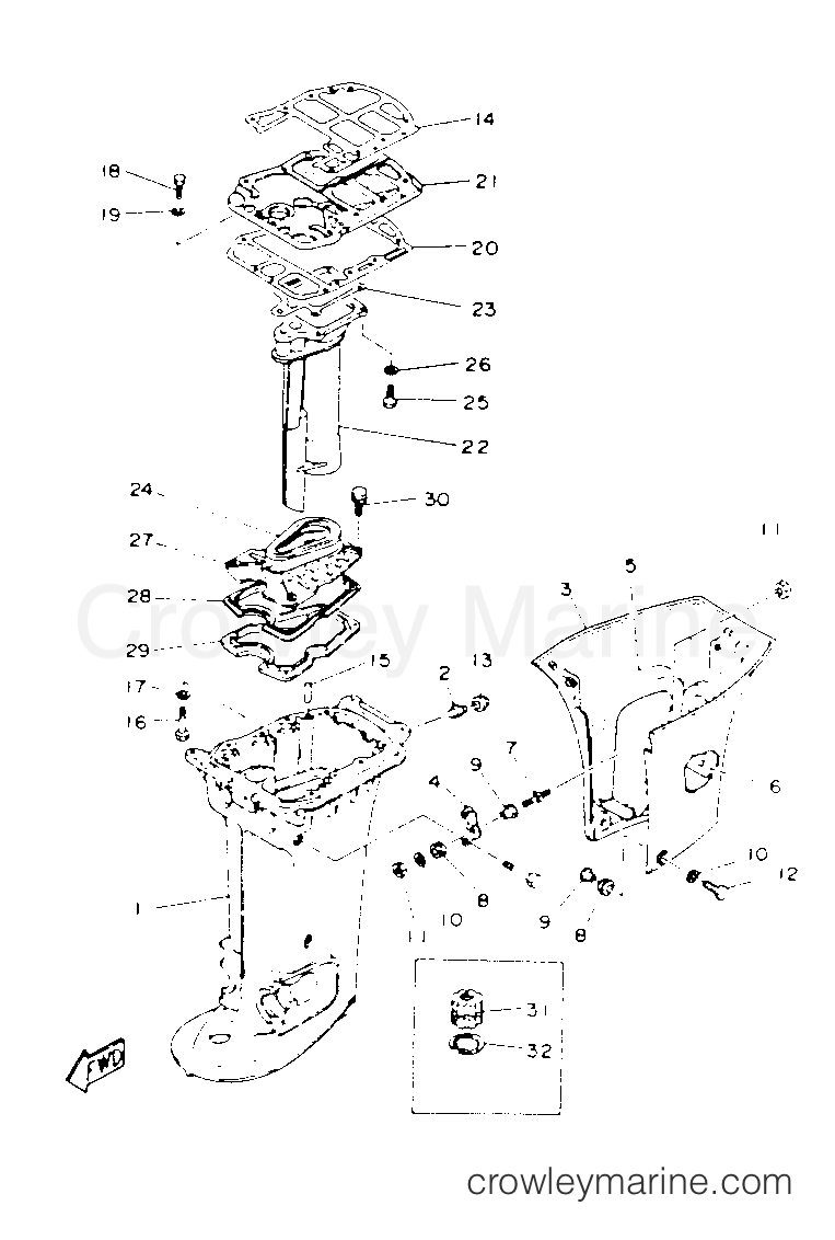 Yamaha Motors C40ELRP - UPPER CASING
