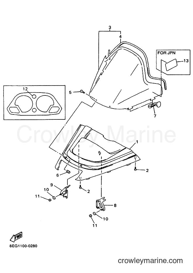 Yamaha Motors PZ500LT (8EG1) [030] - WINDSHIELD