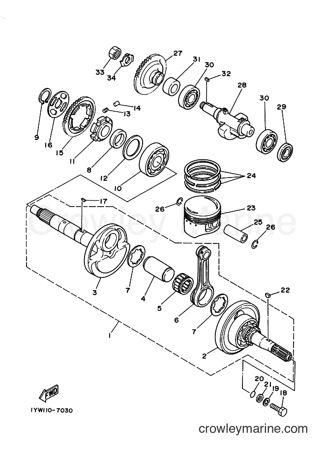 1989 ATV YFM350FW - YFM350FW (3HN2) [999] - CRANKSHAFT & PISTON