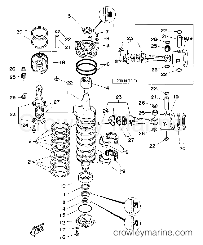 Yamaha Motors 150TLRQ - CRANKSHAFT PISTON
