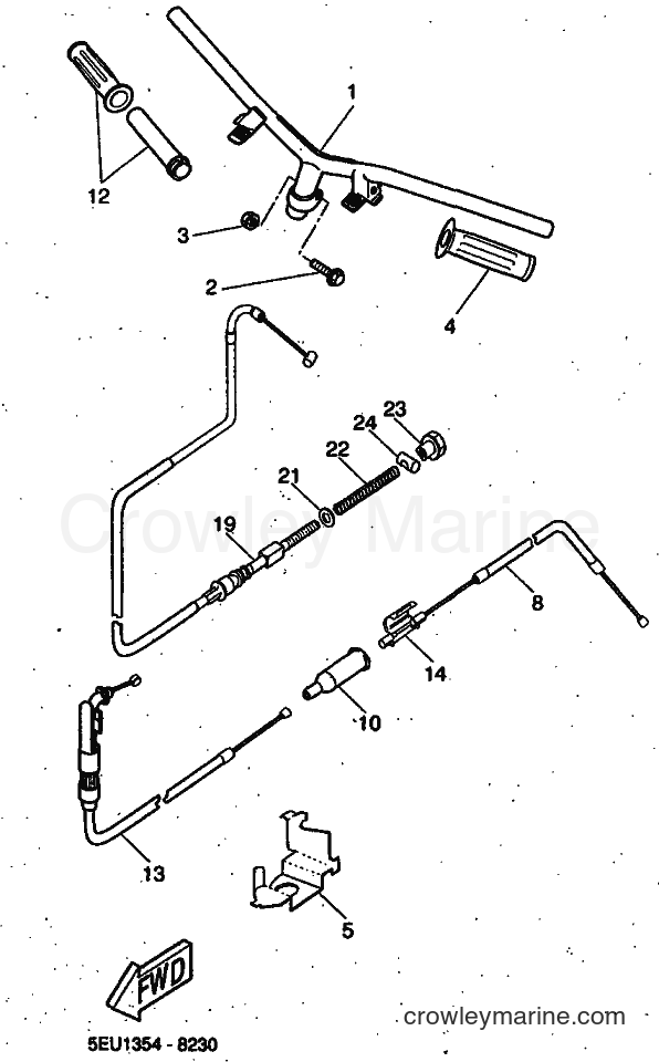 1999 Scooter YH50 - YH50 (5JB1) [010] - STEERING CABLE FOR DISK BRAKE
