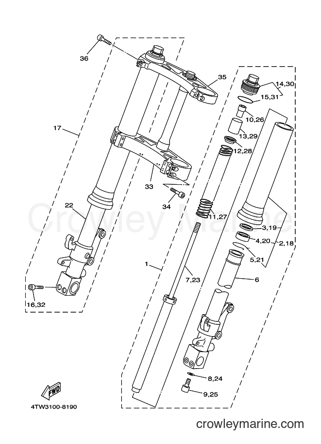 1999 Street Bike TZ250 - TZ250 (4TW4) [090] - FRONT FORK