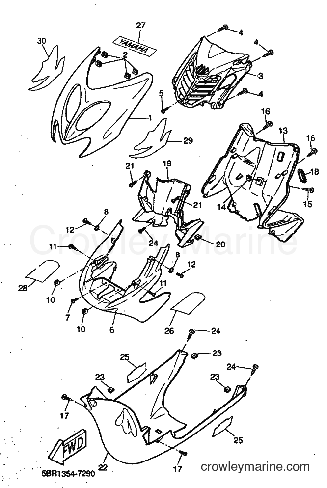 1999 Scooter YQ50 - YQ50 (5HEA) [010] - LEG SHIELD