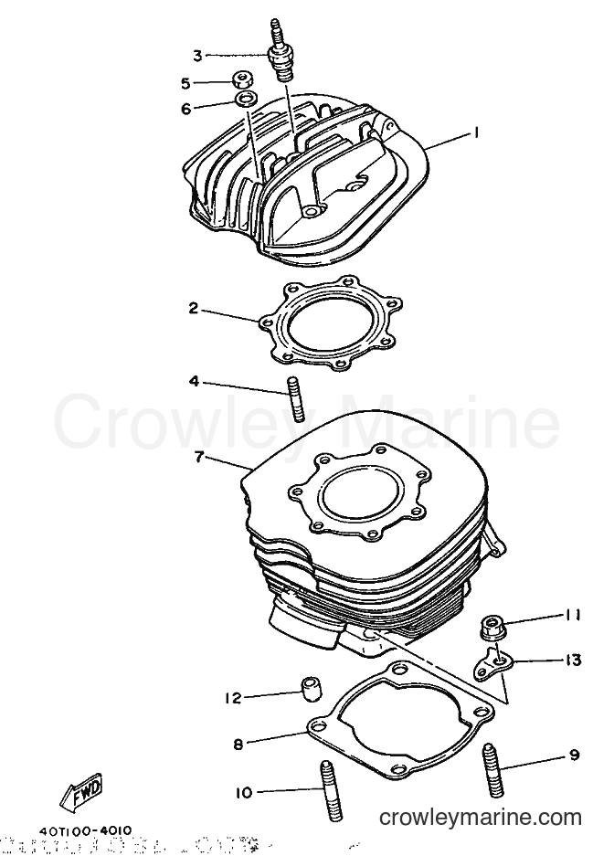 Yamaha Motors YZ490 (2WH0) [030] - CYLINDER