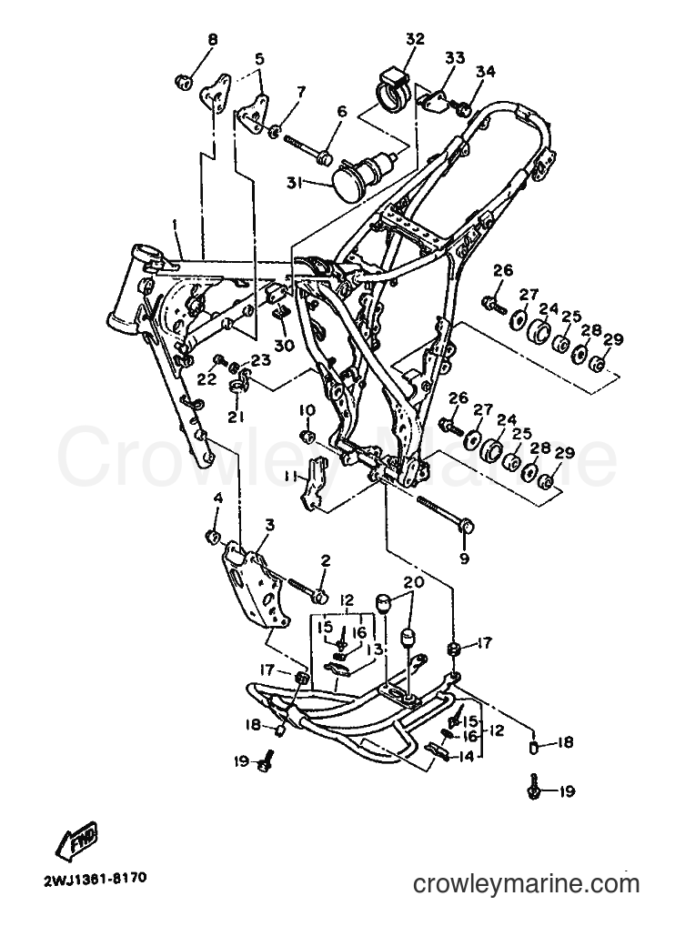 1988 Dirt Bike XT600 - XT600 (2WJ1) [999] - FRAME