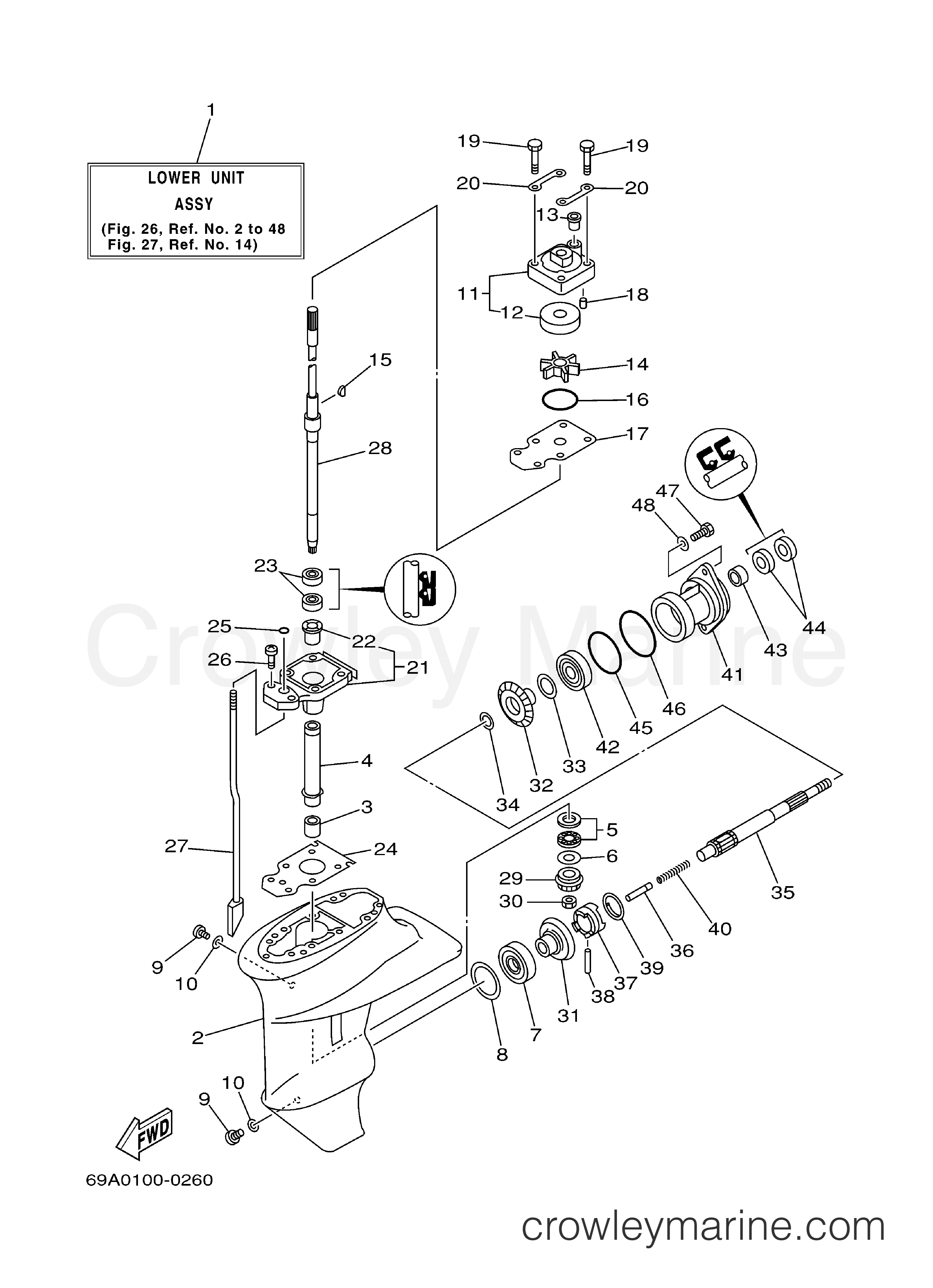 Yamaha Motors F15PLHZ - LOWER CASING DRIVE 1