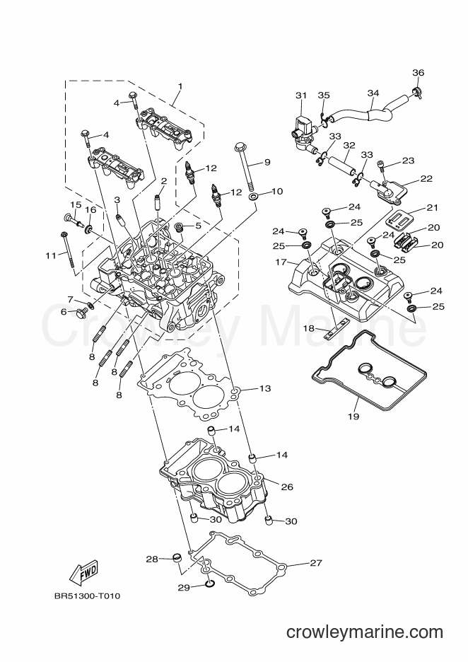 Yamaha Motors MTN320 (B0B1) [010] - CYLINDER HEAD