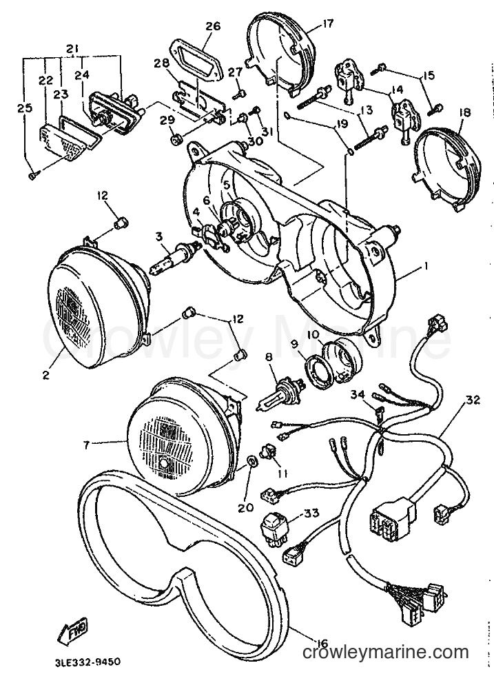 Yamaha Motors FZR1000 (3LF2) [999] - PHARE