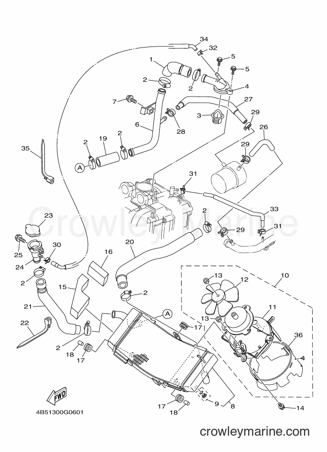 2009 Scooter XP500A - XP500A (4B59) [070] - RADIATOR & HOSE