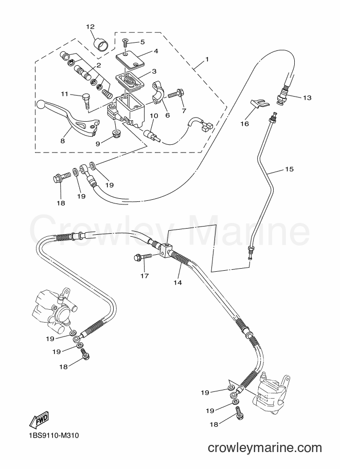 2013 ATV YFM350 - YFM350 (1BSA) [010] - FRONT MASTER CYLINDER