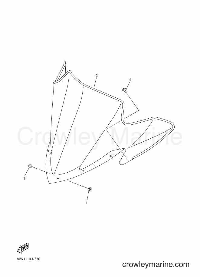 Yamaha Motors SRV10RS (8JW1) [010] - WINDSHIELD
