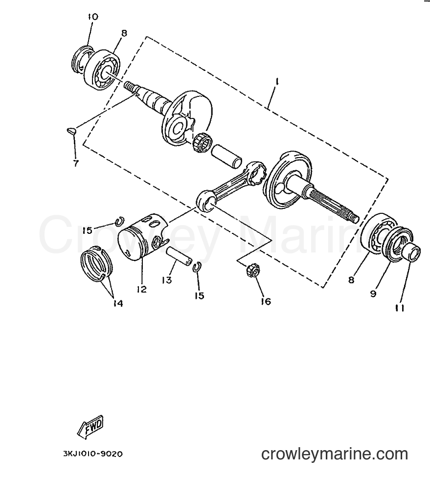 1995 Scooter YE80 - YE80 (4MU3) [999] - CRANKSHAFT & PISTON