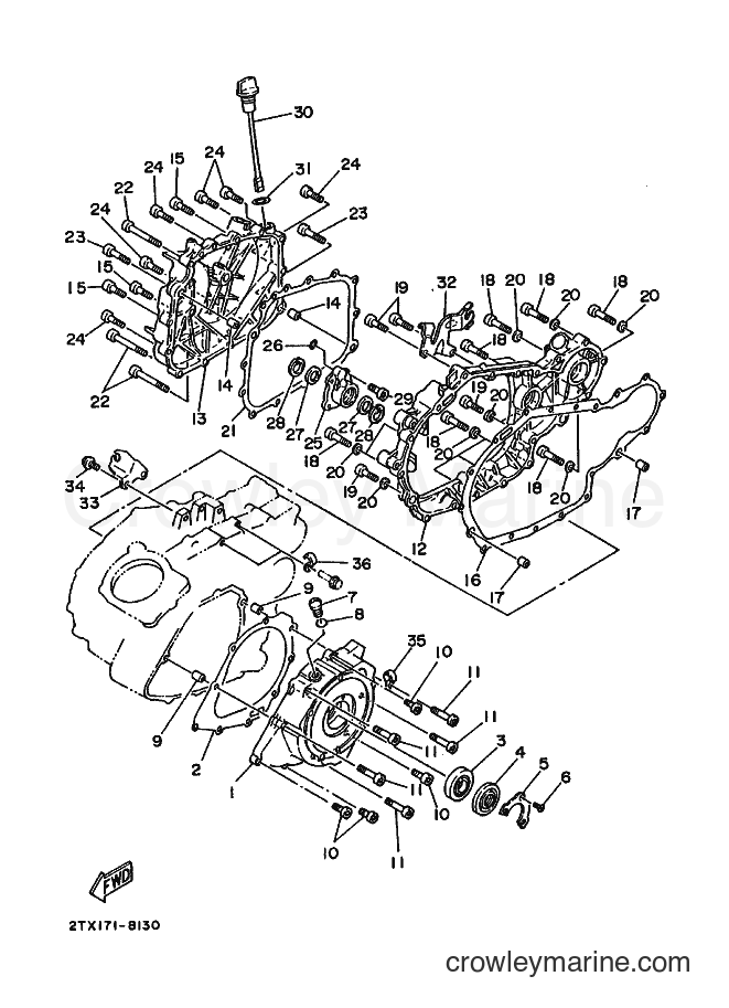 1988 ATV YFP350 - YFP350 (2TX0) [015] - CRANKCASE COVER 1