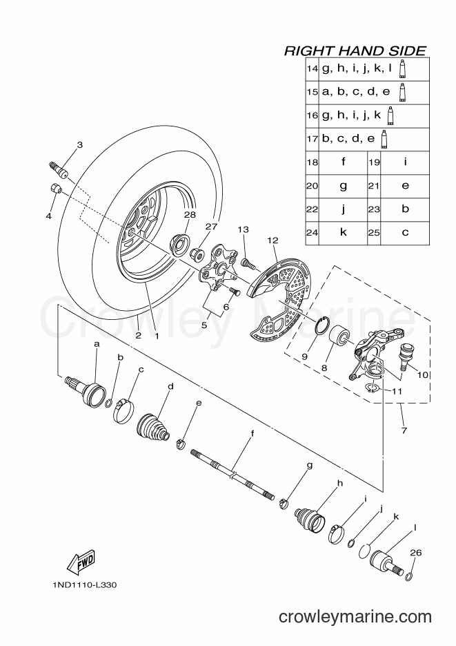 2012 ATV YFM550FWA - YFM550FWA (1NP1) [010] - FRONT WHEEL 2