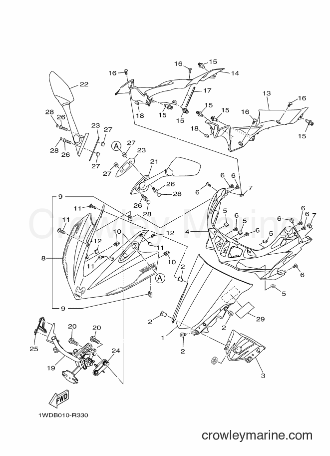 2016 Sport Bike YZF-R25 - YZF-R25 (1WDB) [010] - WINDSHIELD