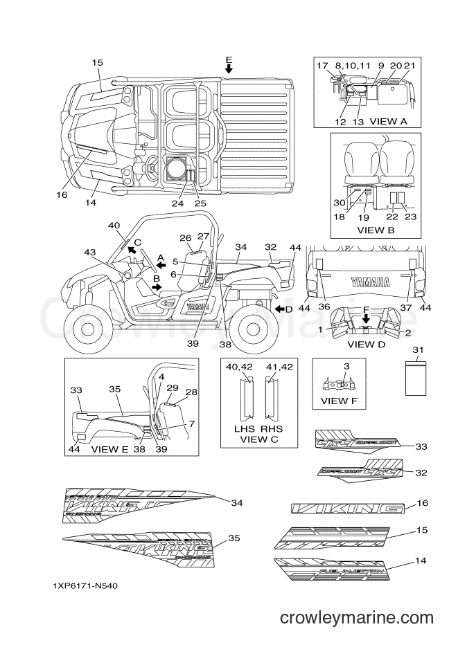 2014 ATV YXM700ES - YXM700ES (1XP6) [010] - EMBLEM & LABEL 1