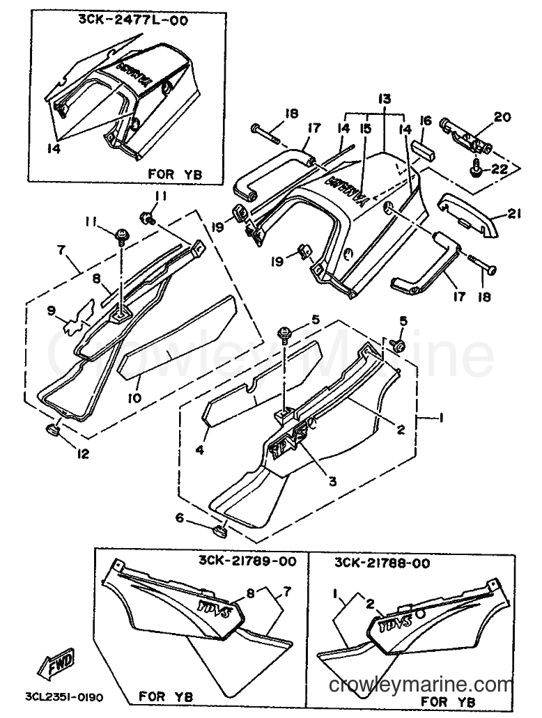 1990 Dirt Bike TDR240 - TDR240 (3CL2) [999] - SIDE COVER