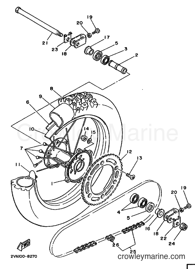 Yamaha Motors YZ250 (2VM0) [020] - REAR WHEEL